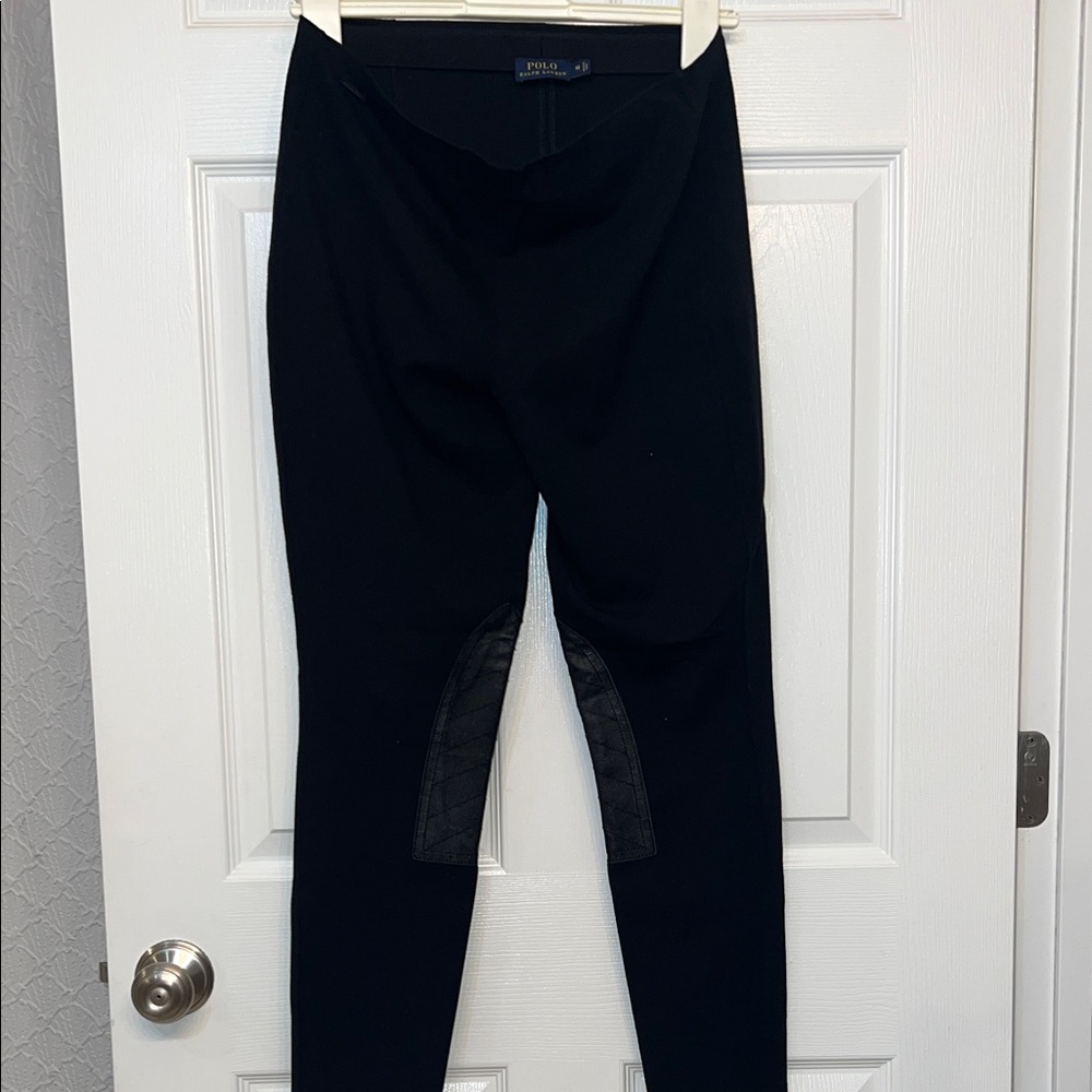 Polo by Ralph Lauren Black Leggings w Riding Patches on Legs  size M
